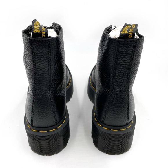 SOLD-New Dr Martens Sinclair Platform Boots Black Zip Front Smooth Leather - Picture 6 of 9